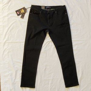 Guide London Men's Black Super Stretch Straight Denim Jeans Size 36